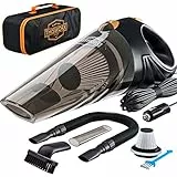 ThisWorx Beutellos Autostaubsauger mit LED-Licht – Handstaubsauger zur Auto-Reinigung – 110W 12V – Adapter zum Anschluss an den Zigarettenanzünder –4,9 m Kabel