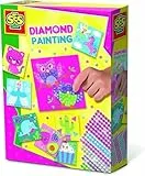 SES Creative | Diamant-Mosaik für Kinder | Kreativset ab 3 Jahren | 8 Karten + 1080 selbstklebende Strasssteine | Fördert Feinmotorik | 100% CO₂-neutral | Geschenkidee