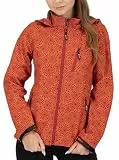 DEPROC-Active Damen Mit Abnehmbarer Kapuze Übergangsjacke Windbreaker Shelby Peak Softshelljacke, Chilli, 40 EU