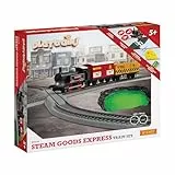 Hornby R9361M Playtrains Steam Goods Express Zug Set - Kinder Spielzeugzüge ab 5 Jahren, Ferngesteuerte USB Wiederaufladbare Lokomotive mit 2 Waggons, Gleis & Infrarot Controller, Kinderzug Sets