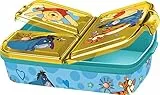 p:os p:os Winnie Pooh Brotdose für Kinder mit 3 Fächern, Lunchbox aus Kunststoff mit Clip-Verschlüssen, Vesperdose für Kindergarten, Schule und Freizeit