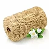 Abio Jute-Schnur 100m 2-3mm Jutegarn 100m Schnur reissfest 100% Natur Jute Kordel Deko Paketschnur Naturfaser Dekoration Verpackung Bindegarn Hanfschnur Spagat Hanfband Juteband