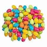 Idena 31489 – XXL Ostereier-Set mit 100 bunten Kunststoff-Eiern zum Basteln, Bemalen, Bekleben und Aufhängen, als Dekoration für Sträuße und Zweige zur Osterzeit, Bunt