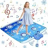 Tanzmatte Kinder Spielzeug Geschenke für Mädchen 3 4 5 6 7 8 9 Jahre, 6 Tasten Tanzmatte mit Bluetooth, Fließendes Licht Kontrollsystem mit Ständern, Bluetooth Musik, Prinzessin Geschenk für 3-12 Jahr