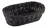 APS Korb, oval 'PROFI LINE' - Körbchen, Flechtkorb aus Polypropylen - Abmessungen: 19 x 12 cm/Höhe: 6 cm/Farbe: Schwarz