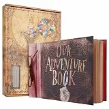 COMBIUBIU Our Adventure Book Scrapbook Album Fotoalbum,11.6 X 7.5 In Unser Abenteuer Buch Zum,Retro Stil Fotoalbum Zum Einkleben,Muttertag Geschenk, Valentinsgeschenke,Hochzeit-B