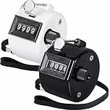 KTRIO Handzähler Zähler, 4-Stellige Zähler, 2 Stück ABS Counter Clicker mit Umhängeband für Personenzähler, Coaching, Stricken, Golf und Reihenzähler