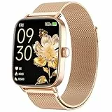 Smartwatch Damen Herren mit Telefonfunktion, 1,85' Fitnessuhr Smart Watch, 100+ Sportmodi Fitness Tracker mit Herzfrequenz/SpO2/Schlaf Monitor Schrittzähler, IP68 Wasserdicht Sportuhr für iOS Android