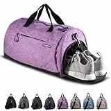 Fitgriff® Sporttasche & Reisetasche für Damen und Herren - mit Schuhfach & Nassfach - Tasche für Sport, Fitness & Reisen - Trainingstasche, Gym Bag (Purple, 58 x 31 x 31 cm (Medium))