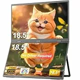 CUIUIC Dual Portable Monitor 18.5 Zoll, Tragbarer Monitor für Laptop Screen Extender 1080P, Faltbarer Triple Monitor mit Stand & VESA, Mobiler Bildschirm für Laptop, PC, Xbox, PS5, Handy