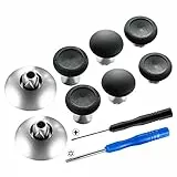 eXtremeRate 4 in 1 Magnetic Metal Thumbsticks Joysticks Kappen für Xbox One/S/X/Elite V1, 4 Teiliges Analogsticks Caps Tasten Set für ps4-Schwarz