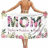 MJARTORIA Personalisiert Strandtuch Microfaser Badetuch mit Namen Kinder Damen, Beach Towel Handtuch Badetuch Stranddecke Schnelltrocknend für Reise Schwimmen Sauna Yoga Fitness Muttertag