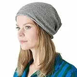 CHARM Leinen Sommer Beanie Slouchd Kühlung Strick Hut Unisex Männer Frauen Grau
