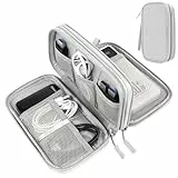 PAPOEEA Kabeltasche Elektronische Tasche Organizer Universal Kabelorganizer Tasche, Reisekabel Organizer Doppelschicht Reise Elektronik Zubehör Tasche für USB Ladekabel Powerbank Grau