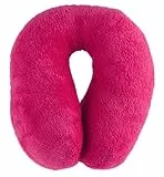Walser Travelmaid Nackenrolle Reisekissen Nackenkissen für Erwachsene aus weichem Fleece kirschrot