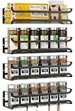 TRAYINDALY Gewürzregal Wand Ohne Bohren, 4 Pack Gewürz Organizer mit beweglichen 4 Haken, Gewürzregal Hängend mit kleben und Schrauben,Metall Spice Rack für Küchen Wand & Schranktür