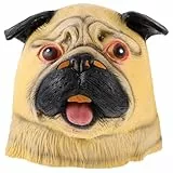 STOBOK Hunde Bulldog Kopfmaske, Lebensechte Bulldogge Vollkopfmaske Kostüm Zubehör Erwachsene Foto Requisiten FüR Karneval Halloween Und KostüMpartys, 25 X 13 X 5 Cm