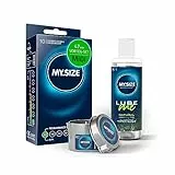 MY.SIZE Vorteilspack Kondome 47 mm, 10er Pack + Natural Gleitgel 100 ml + Massagekerze