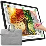TOHETO A3 Leuchttisch mit Tasche für Diamantmalerei, Ultraheller Leuchtkasten mit Seitliche Tasten, LED Licht Pad zum Nachzeichnen, Lichtplatte Lichttafel zum Skizzieren, Zeichnen, Designen (Schwarz)