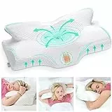 Elviros Orthopädisches Kissen aus Memory Foam, Seitenschläferkissen Nackenstützkissen Kopfkissen Ergonomisches Schlafkissen 64 x 12,5/10,5 x 38cm