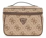 GUESS Toiletry Train Case Latte Logo/Brown