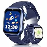 RUXINGX Smartwatch Kinder, 1,52″ Schrittzähler, Kinderuhr mit 170+ Sport, Elektrohaustier, Herzfrequenz, Schlaf, Hörbuch, 20 Spiele, Lernkarten, Wecker, IP68 Wasserdicht, Geschenk Mädchen/Jungen, Blau
