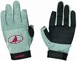 HARKEN Sport Klassischer Vollfinger-Handschuh, Grau/Schwarz/Rot, Größe M