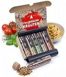 TIMBER TASTE® Italienische Gewürze Geschenkset - 5 mediterrane Mischungen Impasto Pizza Caprese Pesto Aglio Piccante | Antipasti Pasta Männergeschenke Feinkost | Gewürze Set - Geschenke für Männer