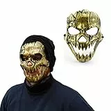 Oblique Unique® Maske Totenkopf Schädel metallisch glänzend (Gold)