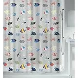 Spirella Anti-Schimmel Duschvorhang Fish Multicolor Anti-Bakteriell, waschbar, wasserdicht Vinyl 180x200cm