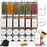 Deco haus® Gewürzgläser eckig mit Schraubkappe 24er Set [+Etiketten & Streueinsatz] - Gewürzdosen Set Glas - Gewürzbehälter Spice Jars - Gewürze Aufbewahrung - Gewürz Organizer Gewürzaufbewahrung