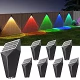 JACKYLED 8 Stück 50 Lumen LED Solarleuchten für Außen, IP65 Wasserdichte Solarlampen für Außen, Ideal für Zaunpfosten, Terrasse, Pool, Wand, Gartenstufen und Wege