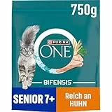 PURINA ONE BIFENSIS Senior 7+ Katzenfutter trocken, reich an Huhn, 6er Pack (6 x 750g)