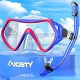 Schnorchelset Erwachsene,Schnorcheln Set-Erwachsene Taucherbrille 180° Panorama Anti-Fog Schwimmbrille Tempered Glas Tauchgerät Maske Verstellbares Silikonband für Schnorcheln Schwimmen