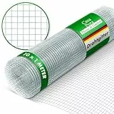 casa pura Drahtgitter feinmaschig - Maschenweite 6,3 mm - verzinkt - 100cm Höhe x 10m Länge - Rolle extra lang - Metallgitter als Volierendraht, Kaninchendraht, Wühlmausgitter für Hochbeet im Garten