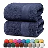 NatureMark 2er Pack DUSCHTÜCHER Premium Qualität 70x140cm DUSCHTUCH Dusch-Handtuch Doppelpack Farbe: Navy blau