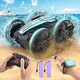 SIVQIKE 4WD Ferngesteuertes Auto,Amphibienfahrzeug ferngesteuert,Gestensensor Wasserdicht RC Stunt Auto 80 Min. Spielzeit Mit 50m Fernbedienung 360 °Drehung Off Road for 6+Jahre Kinder