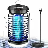 WUEAOA Insektenvernichter elektrisch LED-Beleuchtung, 4200V 15W UV Mückenlampe, Fliegenfalle elektrisch mückenfalle mottenfalle für Innen Außen, IPX4 wasserdicht, Sicher, ungiftig & Geruchsneutral