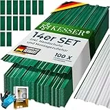 KESSER® 14x Profilblech Trapezblech 110cm x 46cm = 7 m² - Dachblech für Gerätehaus, Dachplatten Verzinkter Stahl 0,25mm, inkl. 100 Schrauben + Unterlegscheiben & Montagehandschuhe, Grün