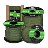 Abma Cord Paracord 2mm 15m 100% Nylon Seil Typ I Schnur mit 1 Kern Allzweckseil - Max. 45kg (100lbs) - Armee Grün