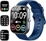 Smartwatch Damen Herren, 1.91'' Zoll HD Smart Watch mit Bluetooth Anrufe, Fitness Tracker Schrittzähler mit 110+ Sportmodi, Schlafmonitor SpO2 Herzfrequenz, IP68 Wasserdicht Fitnessuhr für Android iOS