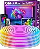 AILBTON 6m Led Neon Rope Lights, Steuerung mit App/Fernbedienung, Flexible Led Rope Lights, Mehrere Modi