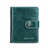 FANDARE Mode Geldbörse Herren Damen mit RFID Kurz Geldbörse Brieftasche Portemonnaie Leder Geldbeutel mit 12 * Kreditkartenfächern 1*Münzfach für Reise Party Hochzeit geschäft Blau