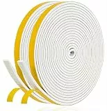 Dichtungsband Selbstklebend Fensterdichtung 6mm(B) x 3mm(D)/20m(L) Fenster Türdichtung Dichtung Schaumstoff Klebeband Schaumstoffstreifen, Gummi-Dichtungsstreifen Schalldämmung Kollision Siegel Weiß