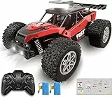 KINSAM Ferngesteuertes Auto,1/18 RC Auto LED All Terrain ab 6 7 8 9 10 11 12 Jahre, 2.4GHz Mehrere Geschwindigkeiten bis 20 KM/H, 2AKKU 60min Spielzeit, Monster Truck Ferngesteuert - [2025 Modell]