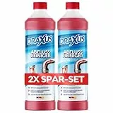 DRAXUS Profi Abflussreiniger (1,0L) I Extrem starker Rohrreiniger löst Haare, Essensreste & schwerste Verstopfungen I Beugt üblen Gerüchen vor (2x Spar-Set)