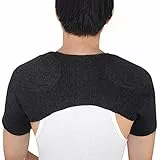 ITODA Schulterbandage Warm Schulterwärmer Wolle Schulterpolster Damen Herren Schulterstütze Elastisch Schulterschutz Schultergelenk Unterstützung Für Gelenkschmerzen Sportverletzungen,L