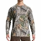 LOOGU Herren UPF50+ Sonnenschutz Rashguard Raglan Langarm Shirt Leichtes Atmungsaktives Quick Dry Outdoor Shirt für Surfen, Laufen, Angeln, Wandern