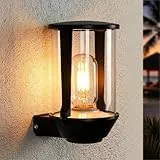 Glitzerlife LED Wandlampe Aussen Außenwandleuchte - Wandleuchte IP65 E27 Schwarz Wasserdichte Aussenlampe Aussenleuchten Wandbeleuchtung für Hauswand Balkon Flur Wand MAX.40W ohne Leuchtmittel