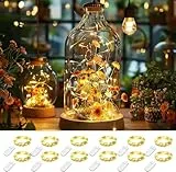 LED Lichterkette Batterie, 12x20 Micro LEDs Mini Lichterketten Kupferdraht Batteriebetrieb, 2M DIY kleine Lichterketten Wasserdicht für Party Hochzeit Weihnachten Beleuchtung Deko(Warmweiß)